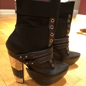 Rodarte 120mm Mirrored Heel Combat Boots Sz 40/10